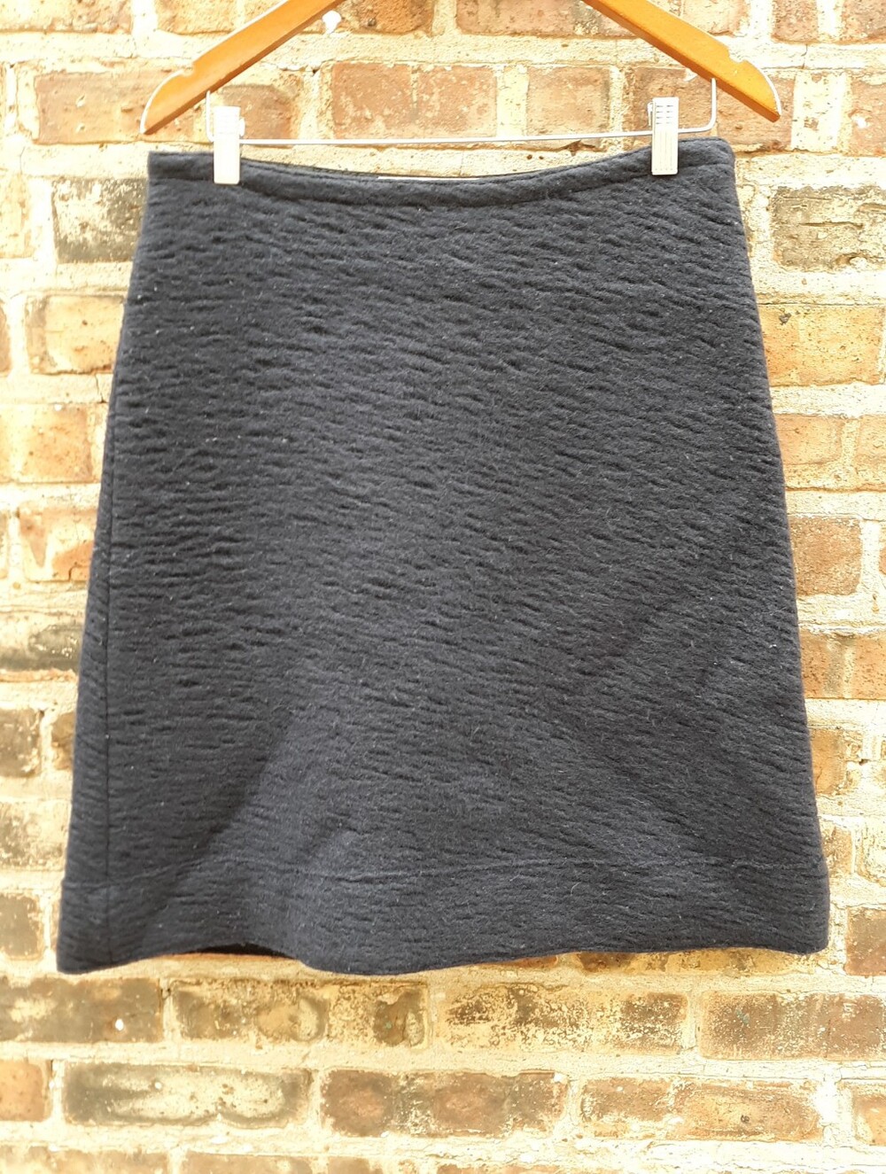 Shaw Bentez Vintage Textured Wool Angora Midi Skirt Size 42 Made in Italy